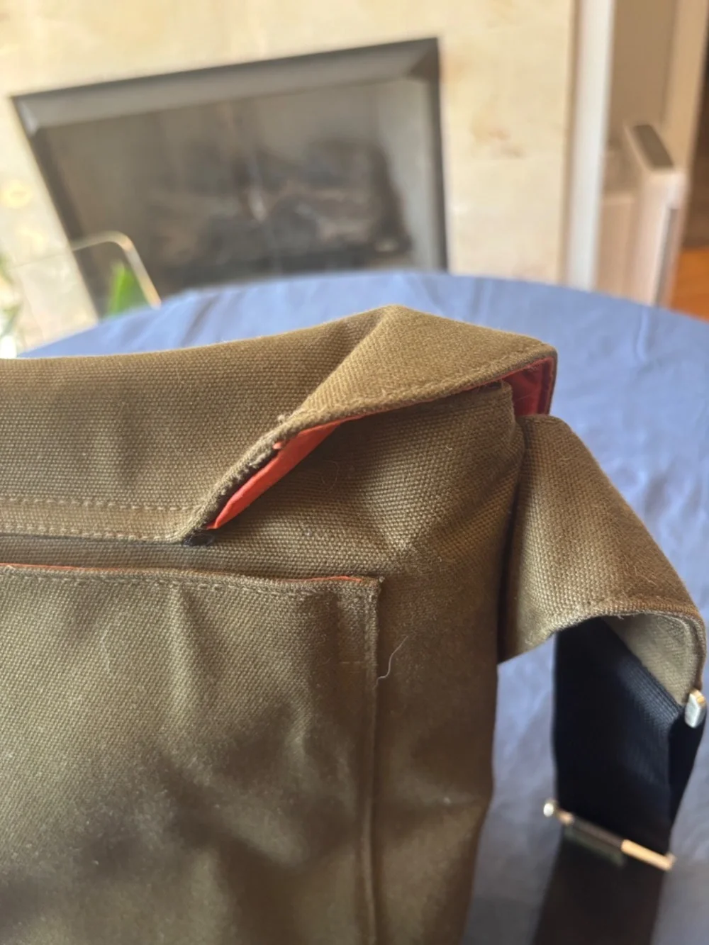 Jack Spade Canvas Messenger Bag Greene Street Olive Laptop Bag Orange Liner Kate